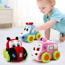 2020 new baby soft plush cartoon car toys with remote control